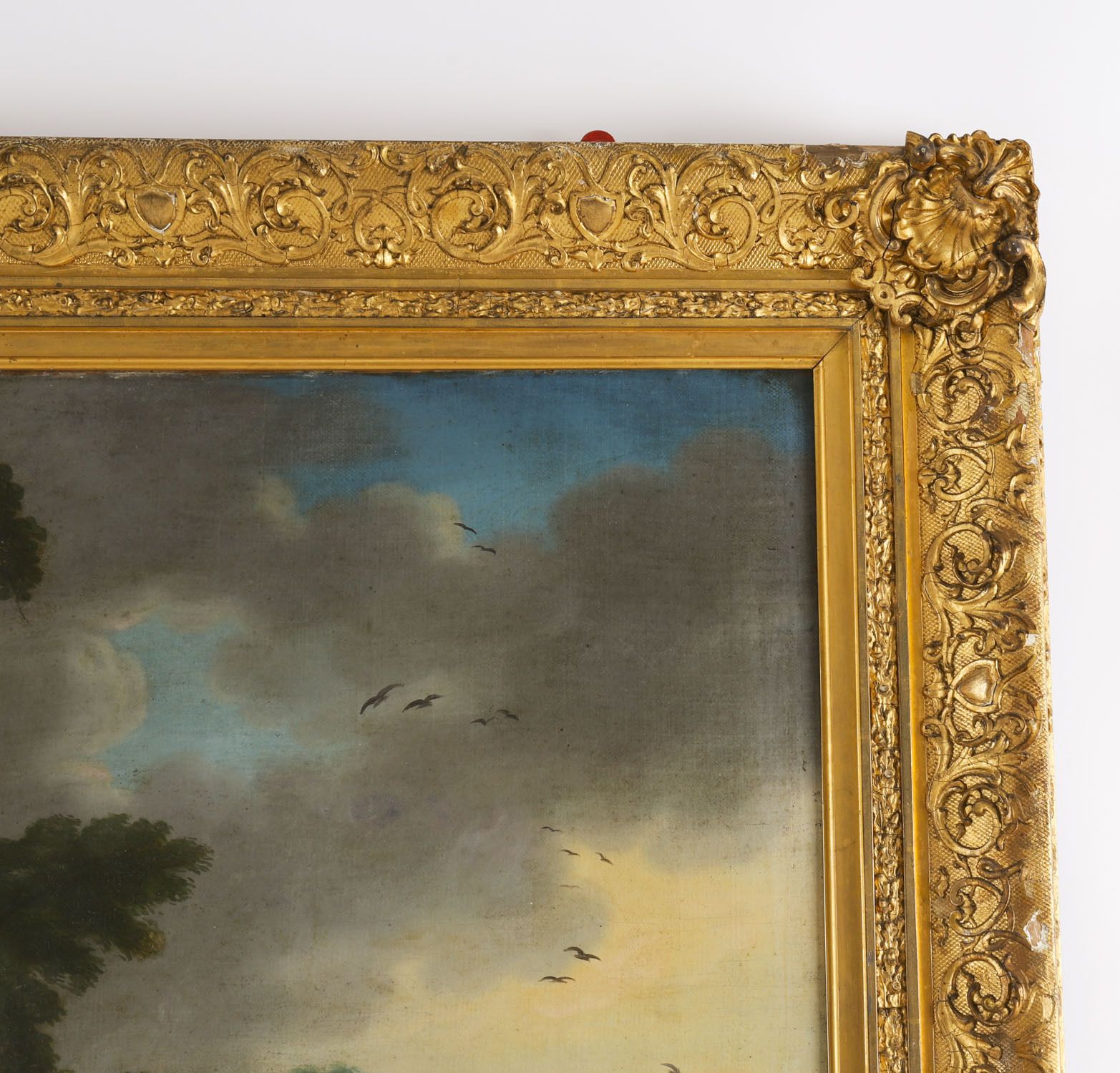 Antique Oil On Canvas  Painting "Party Picnicking" After Watteau 18thc photo vinterior