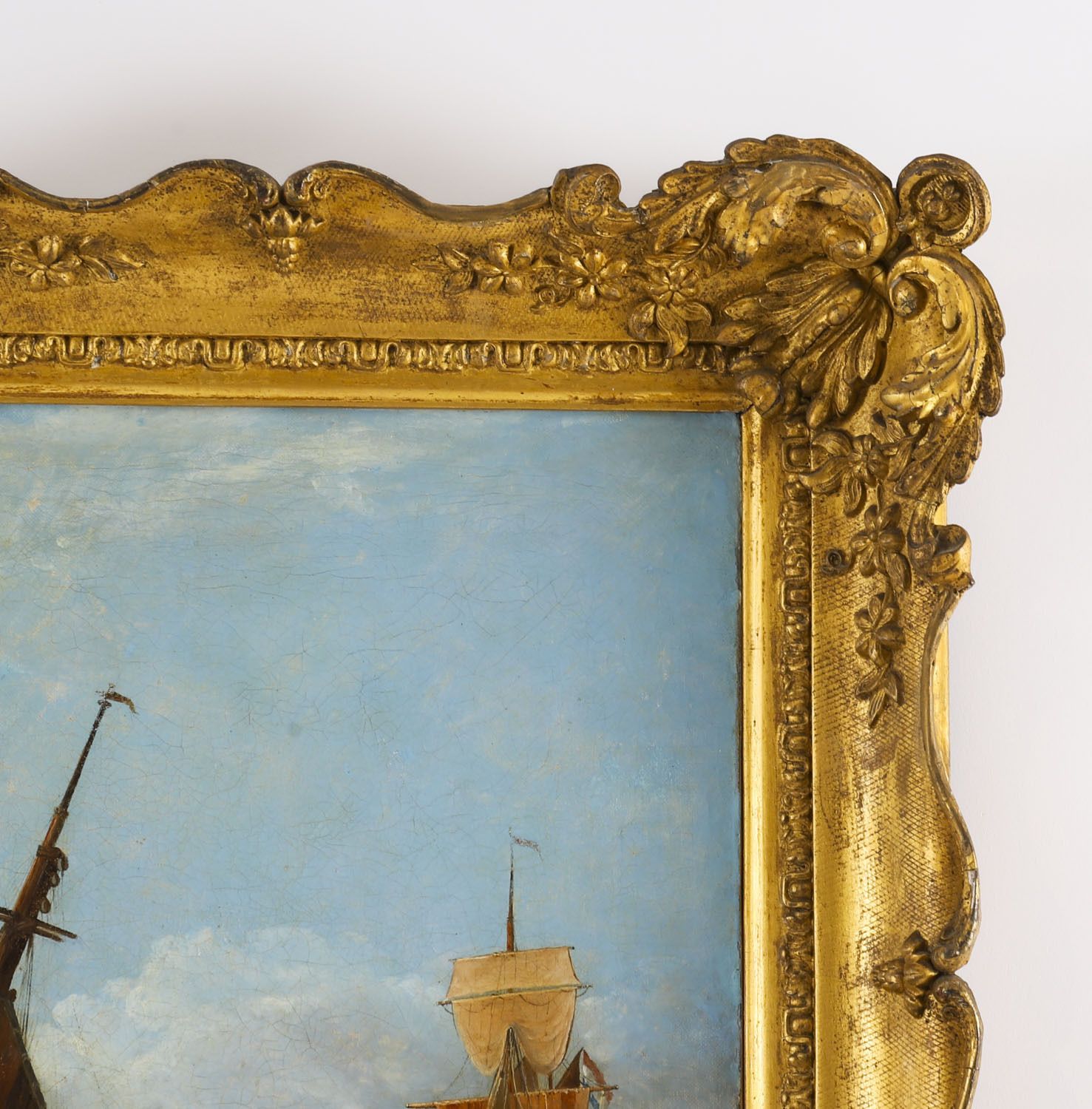 Antique Pair Of Coastal Scene Maritime Oil Paintings  19th Century photo buy