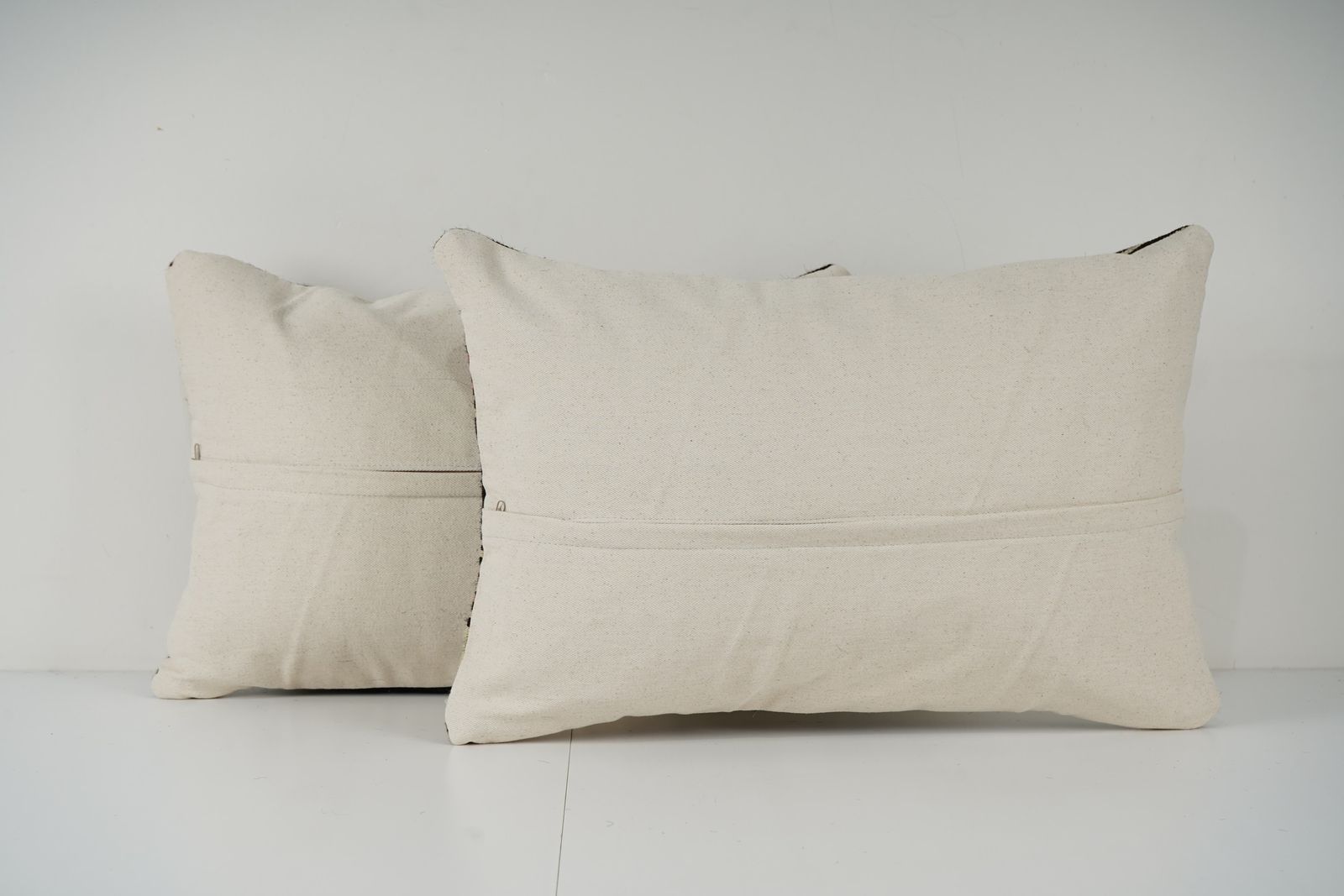 Organic Set Of Two Turkish Hemp Kilim Pillow, Decorative Anatolian Decor photo furniture