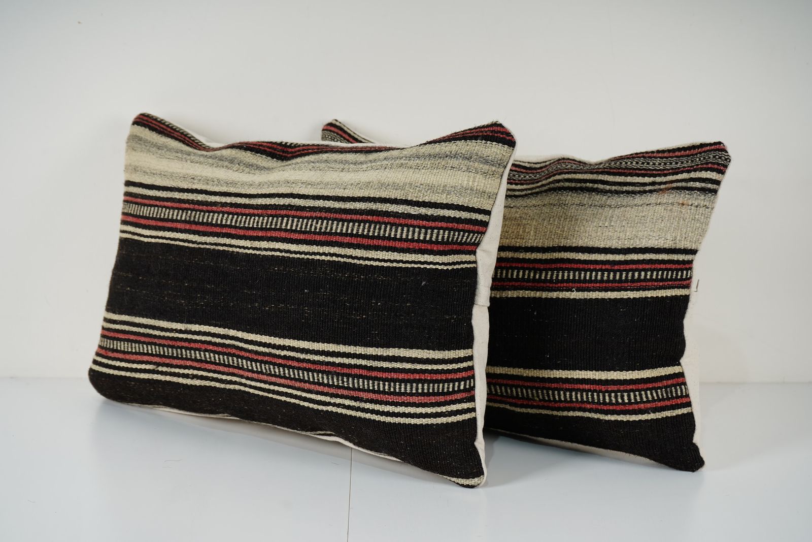 Organic Set Of Two Turkish Hemp Kilim Pillow, Decorative Anatolian Decor photo for sale