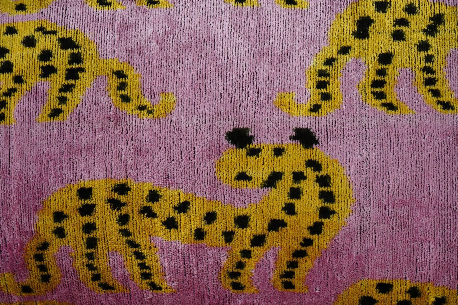 Pink Ikat Velvet Animal Print Pillow Covers   Set Of 3 Leopard Cheetah Cushion Covers   Boho Decorative Pillows photo for sale