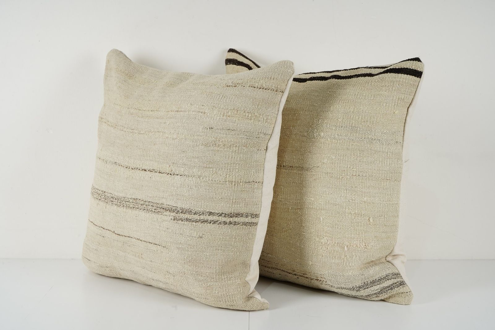 Set Anatolian Hemp Kilim Kilim Cover, Wool Sofa Rug Pillow Cover ,Turkish Organic Pillow Cover Decorative Pillow Cushion photo for sale