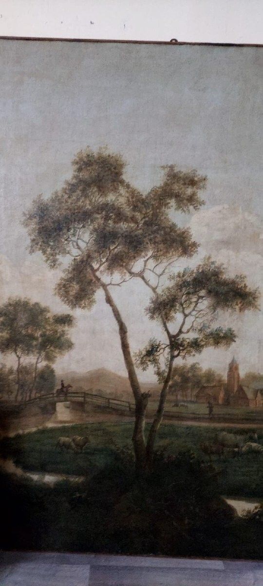 Large Oil Painting Canvas 2m X 1.5m Animated Landscape Charles Loui Verboeckhen photo for sale
