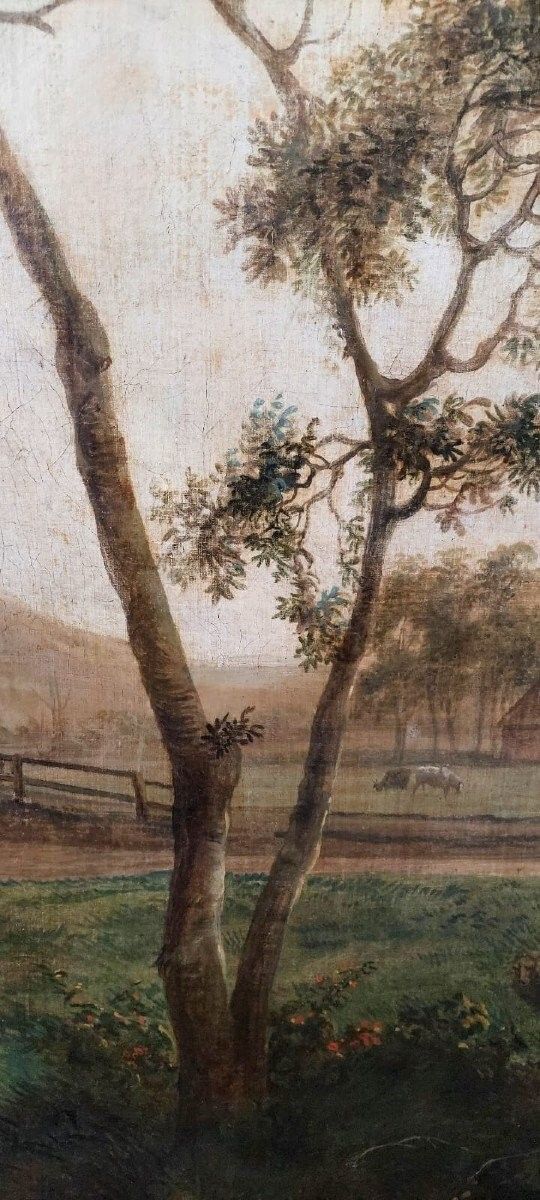 Large Oil Painting Canvas 2m X 1.5m Animated Landscape Charles Loui Verboeckhen photo vintage
