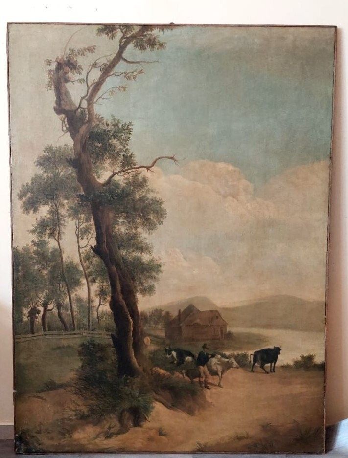 photo for sale Large Oil Painting Canvas 2m X 1.5m Animated Landscape Charles Loui Verboeckhen