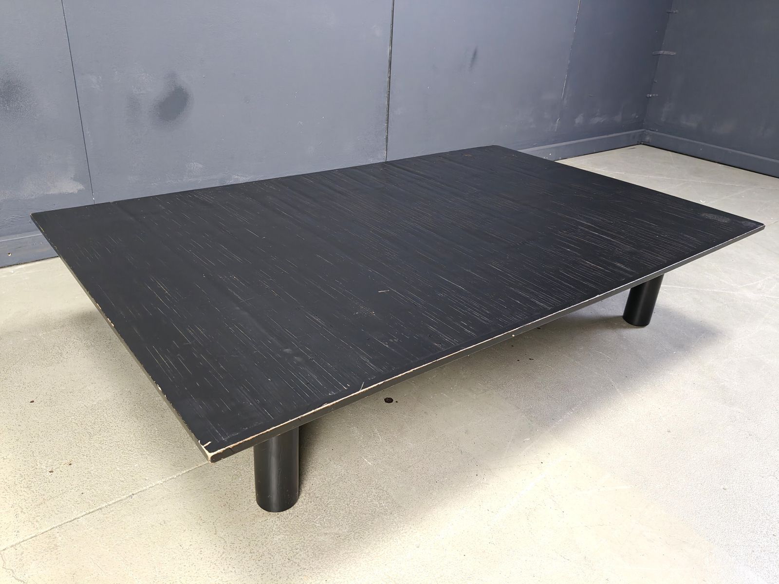 photo furniture Xl Belgian Coffee Table In Ebonized Wenge And Bamboo Attributed To Axel Vervoordt, 1980s