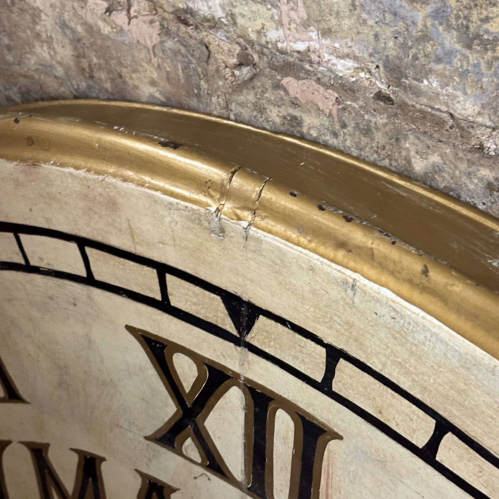 1920s Large Early 20th Century Painted Clock Face Display photo for sale