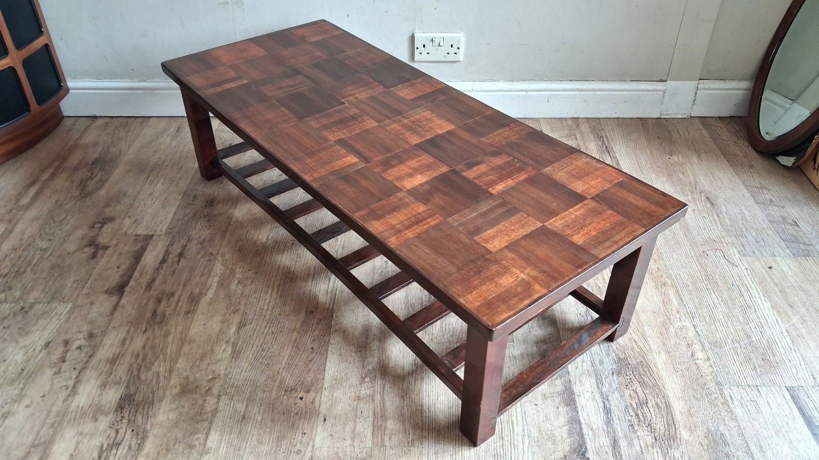 1960's Danish Parquet Top Mid Century  Rosewood Drinks /Coffee Table photo furniture