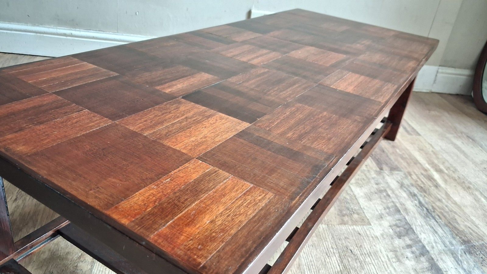1960's Danish Parquet Top Mid Century  Rosewood Drinks /Coffee Table photo Furniture