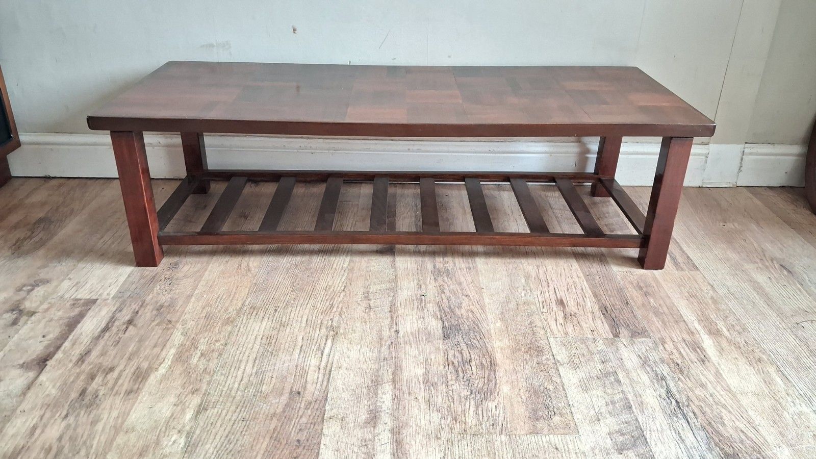 photo furniture 1960's Danish Parquet Top Mid Century  Rosewood Drinks /Coffee Table