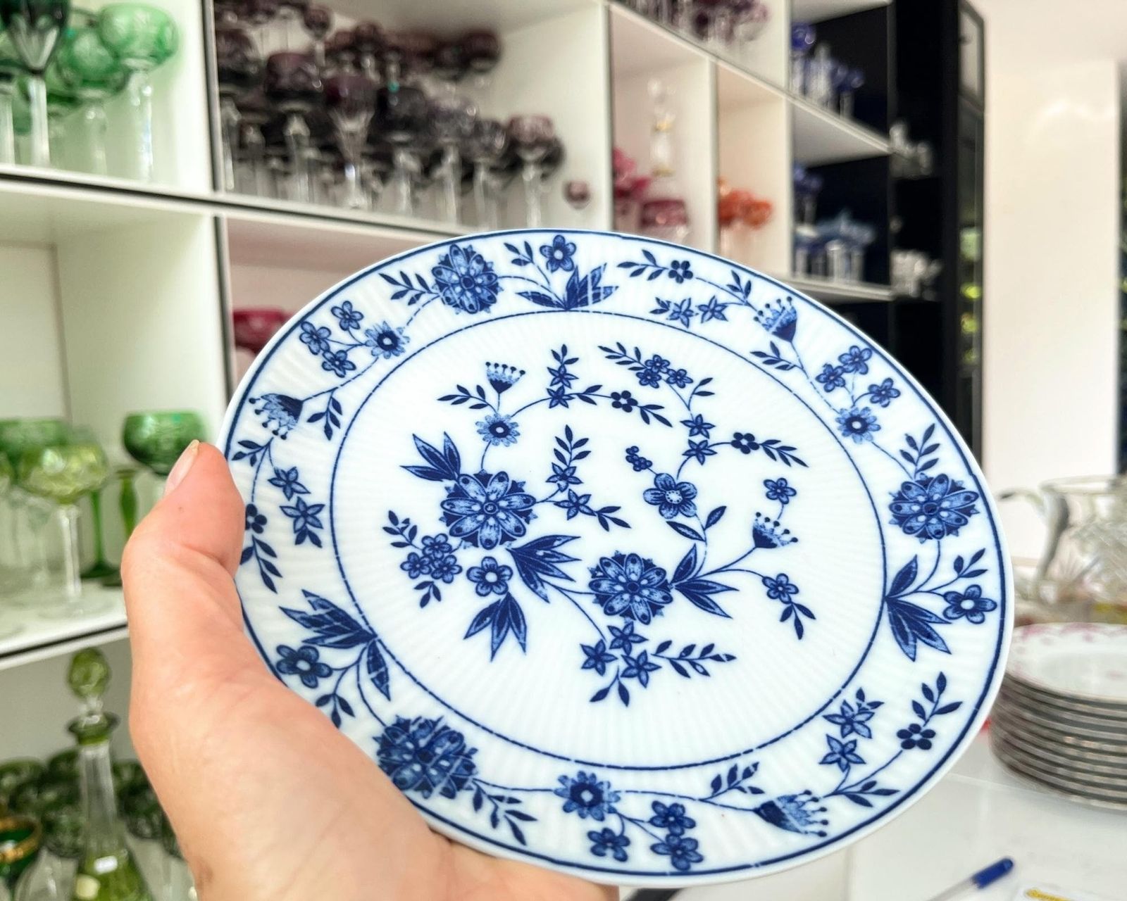 Blauw Witte Bordjes | 6 Stuks | Antieke Kleine Bordjes photo for sale