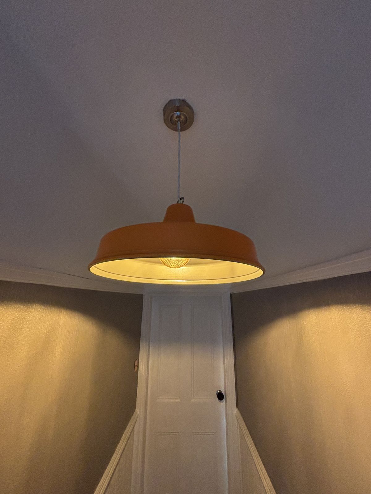 Industrial Style Orange Lightshade In Metal 3 Available photo furniture