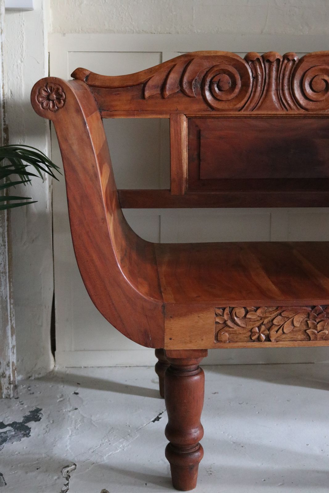 photo buy Large Eastern Carved Throne Armchair Hardwood