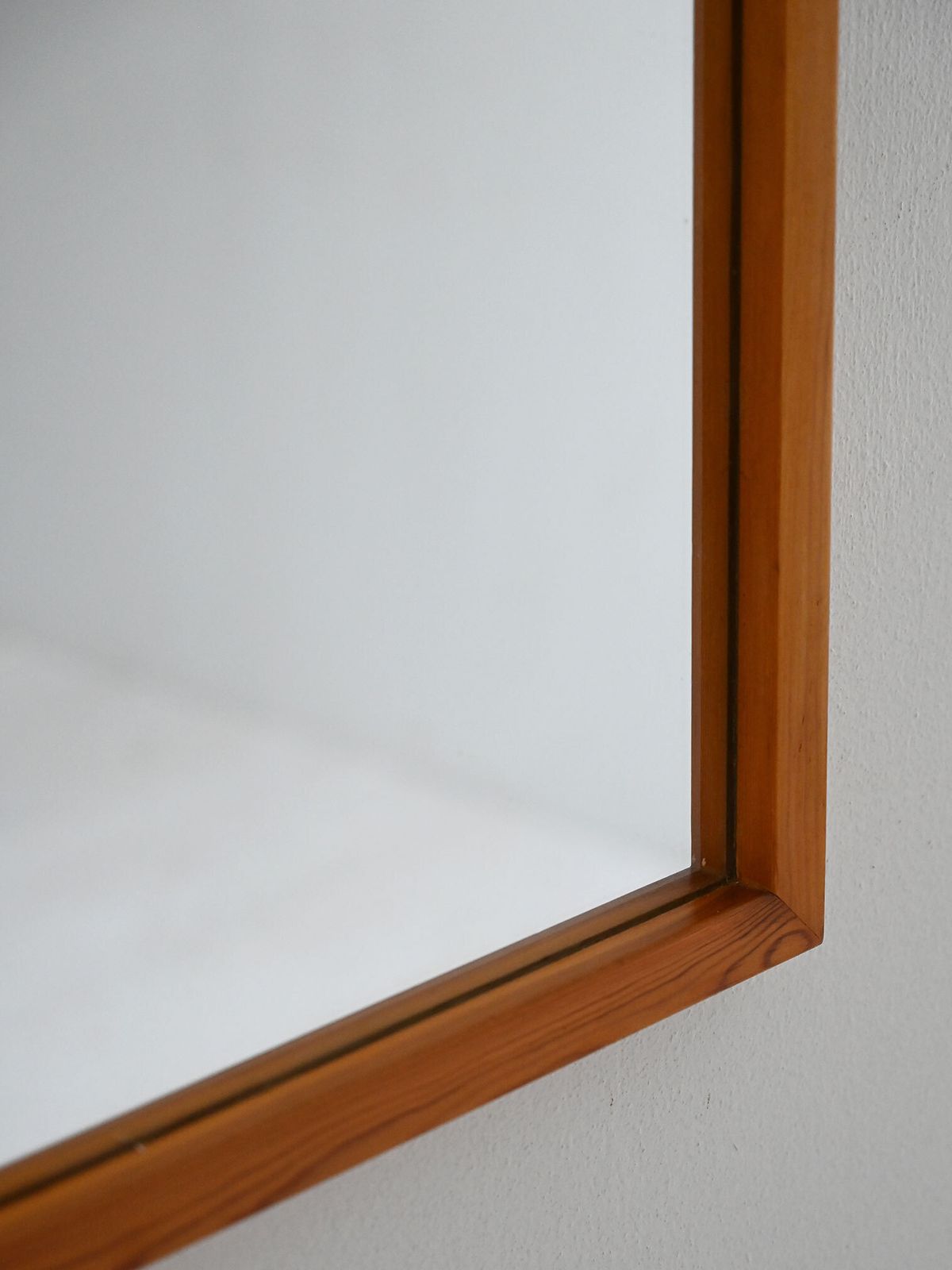 Scandinavian Minimalist 1960s Oak Mirror photo for sale