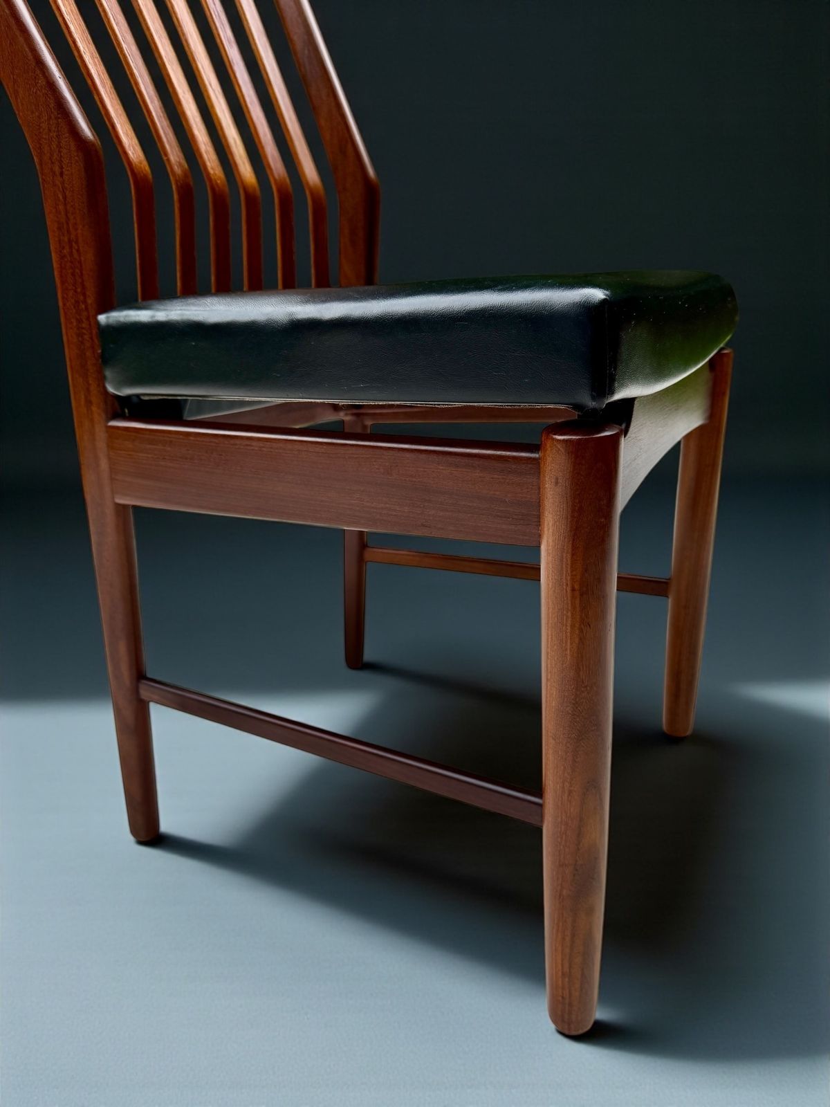 Svend Aage Madsen Stick Back Chair In Teak & Leather, Denmark 1950's photo Furniture