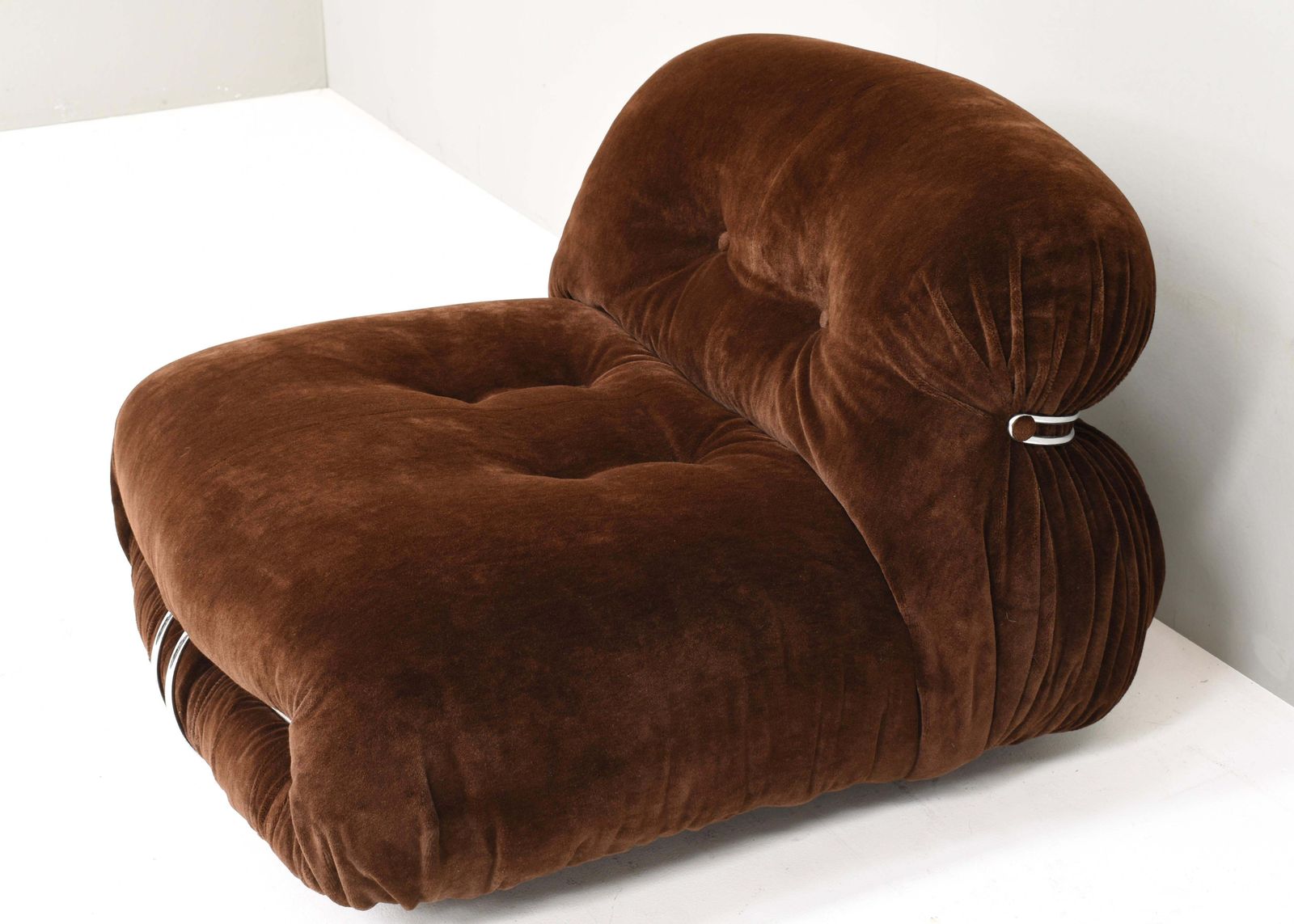 Soriana Chair By Scarpa In Original Chocolate Brown Mohair   Cassina, 1960s photo for sale