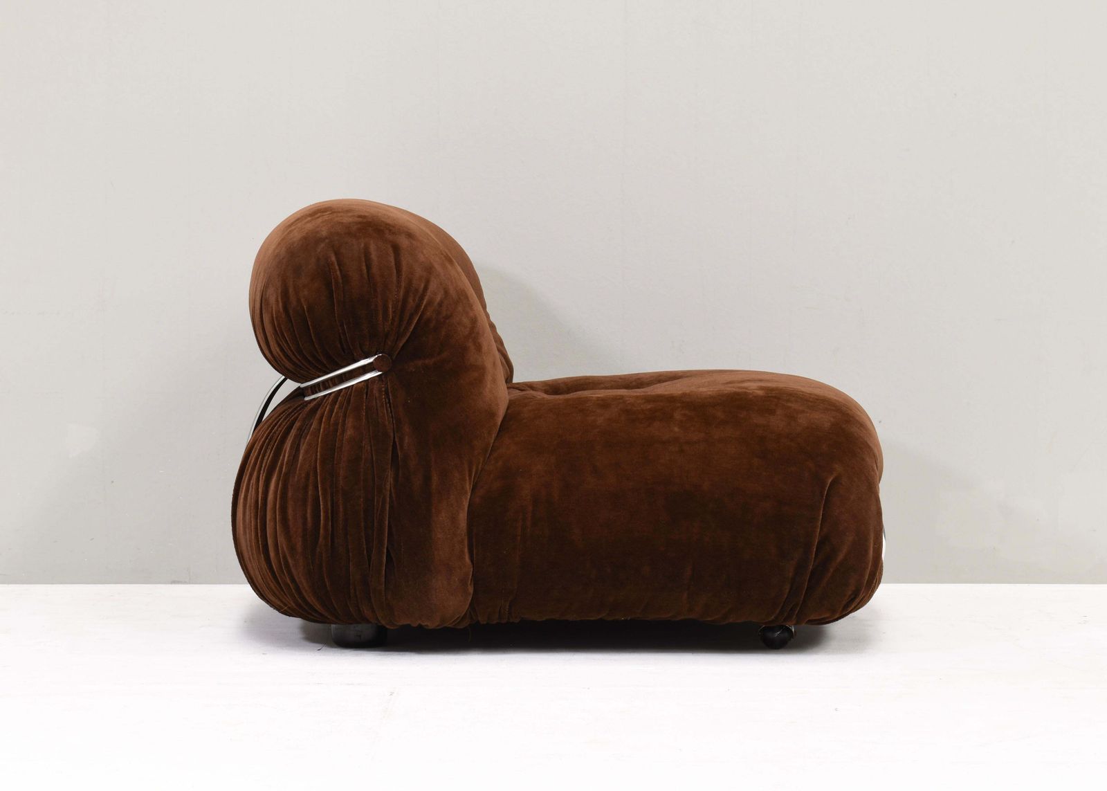 Soriana Chair By Scarpa In Original Chocolate Brown Mohair   Cassina, 1960s photo vinterior