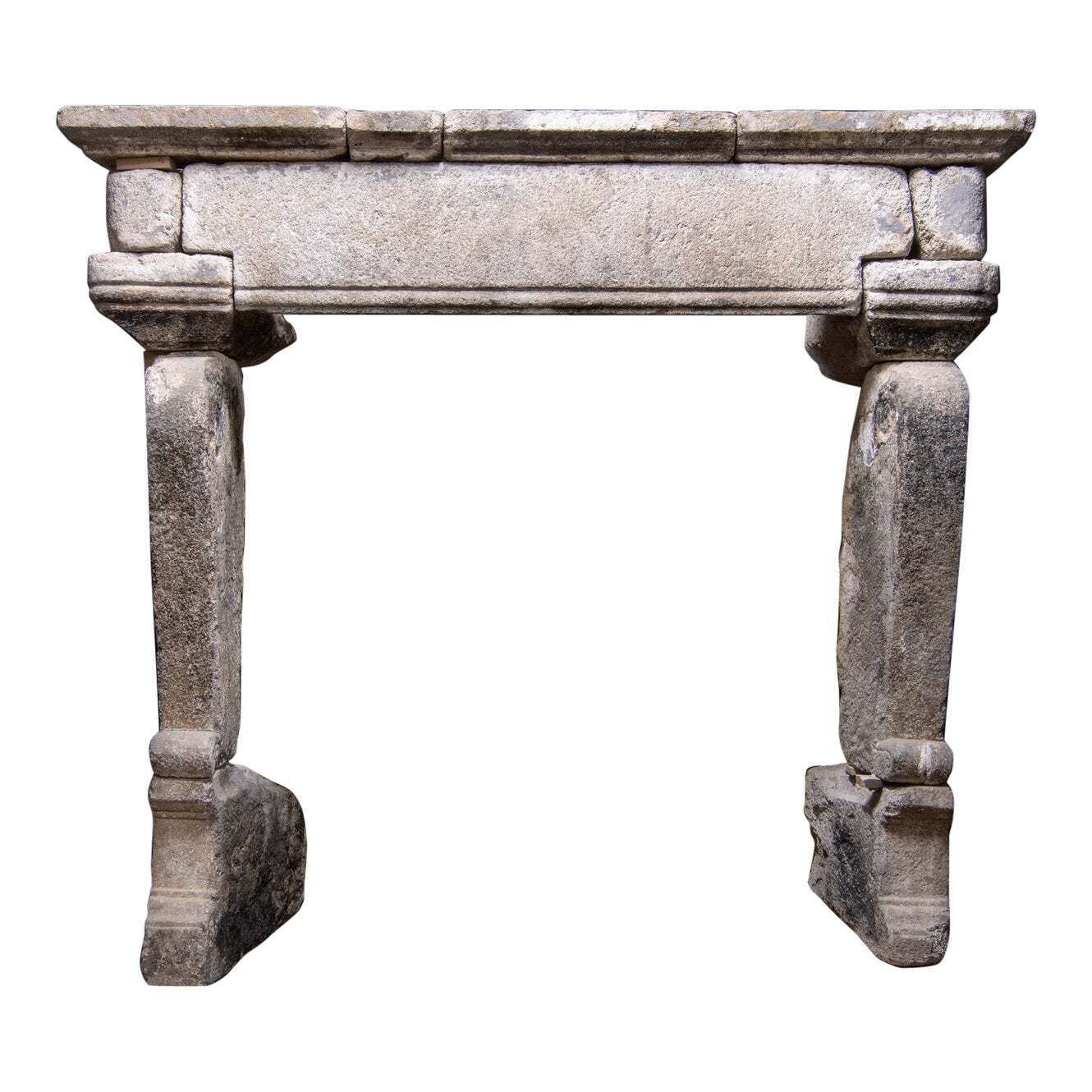 Important And Huge Gotich Fireplace Mantel In Gray Stone, France, 14th Century