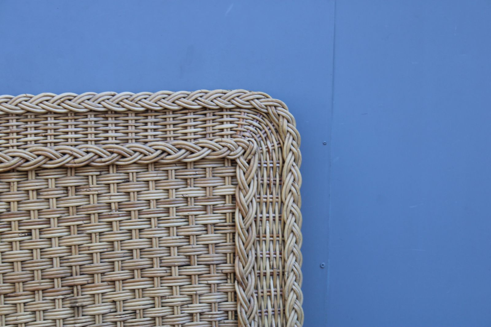 Italian Bamboo Wicker Bed Headboard 1970 Tommaso Barbi Italy photo 2646.0