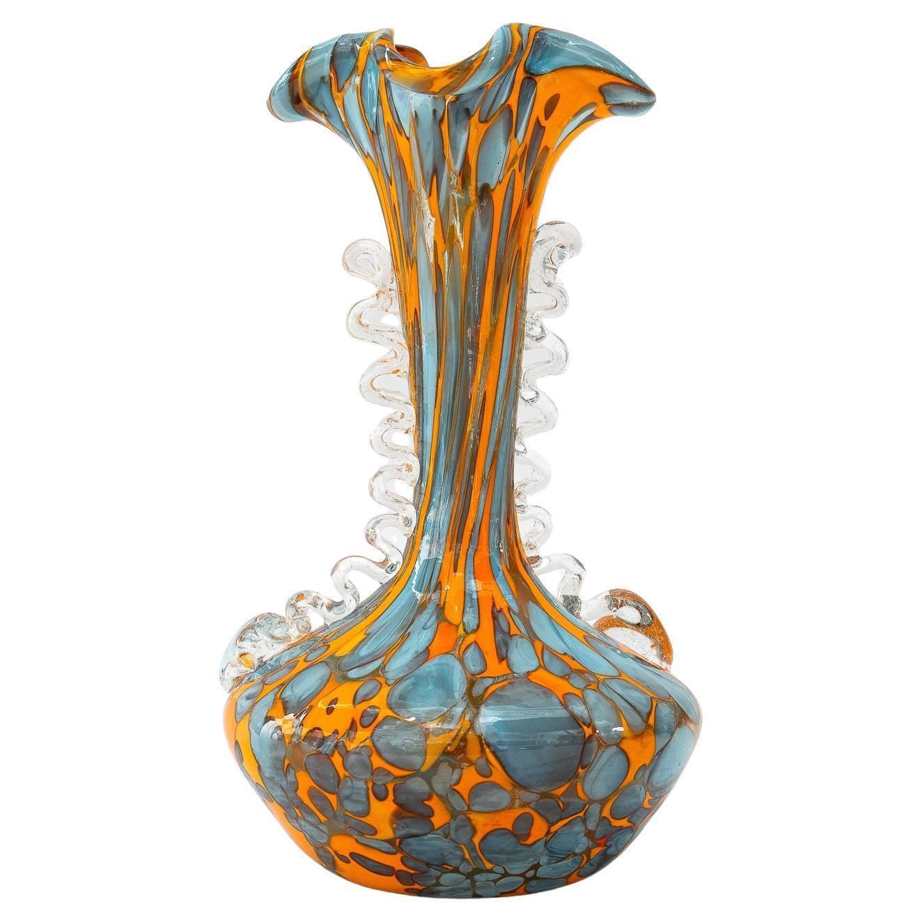 Millefiori Italian Art Glass Vase Around 1950s