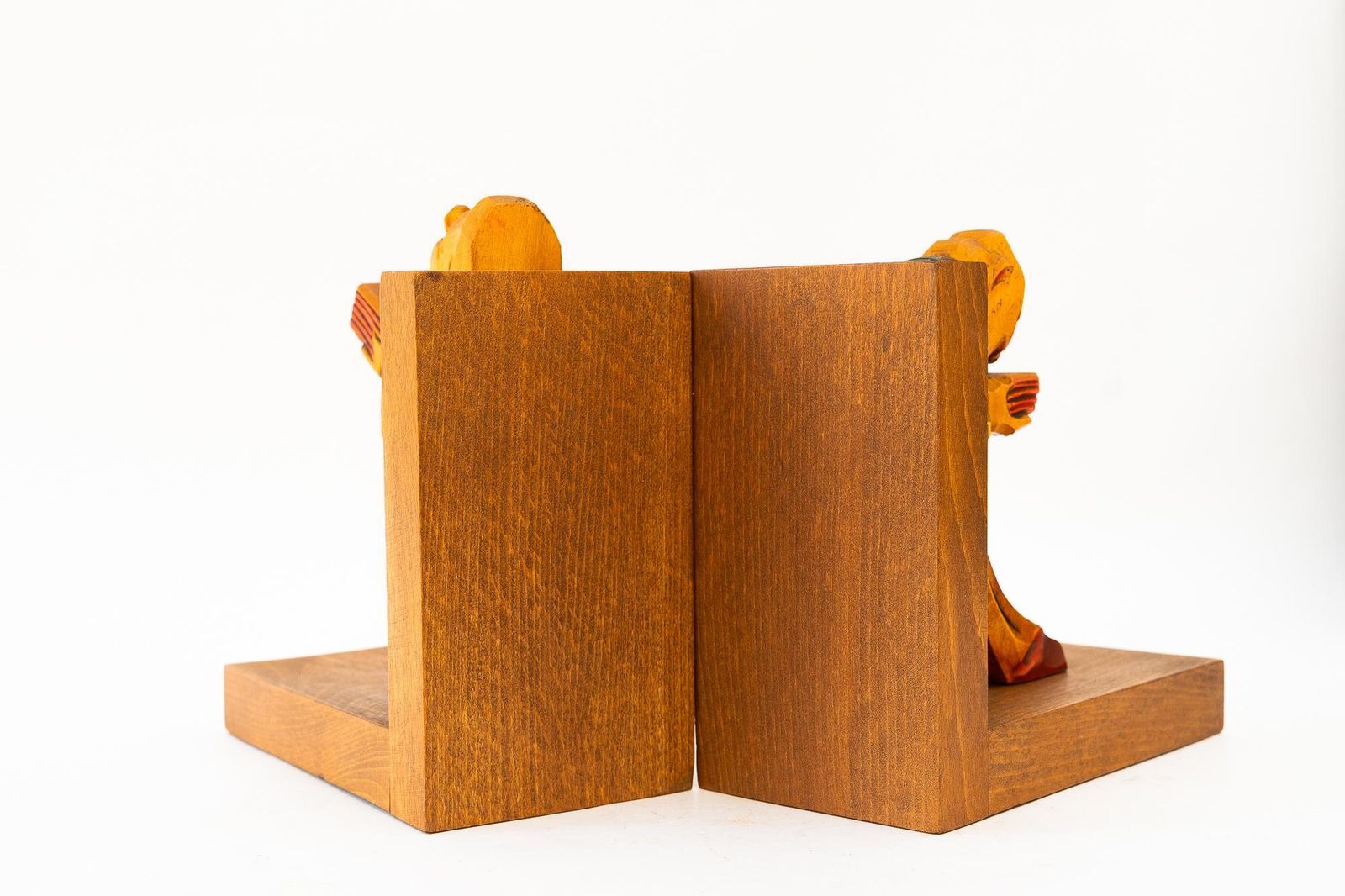 2 Carved Bookends ( Basswood ) Vienna Around 1960s photo vinterior