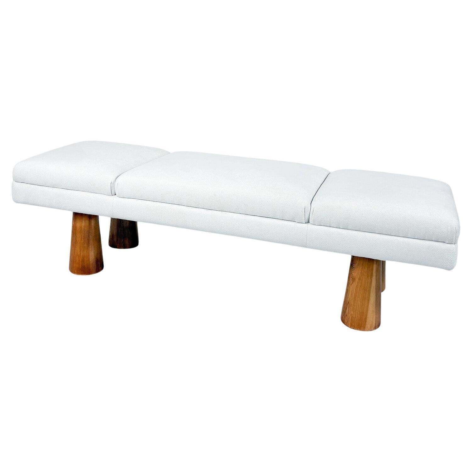 Contemporary Bench, Wood And Fabric, Italy