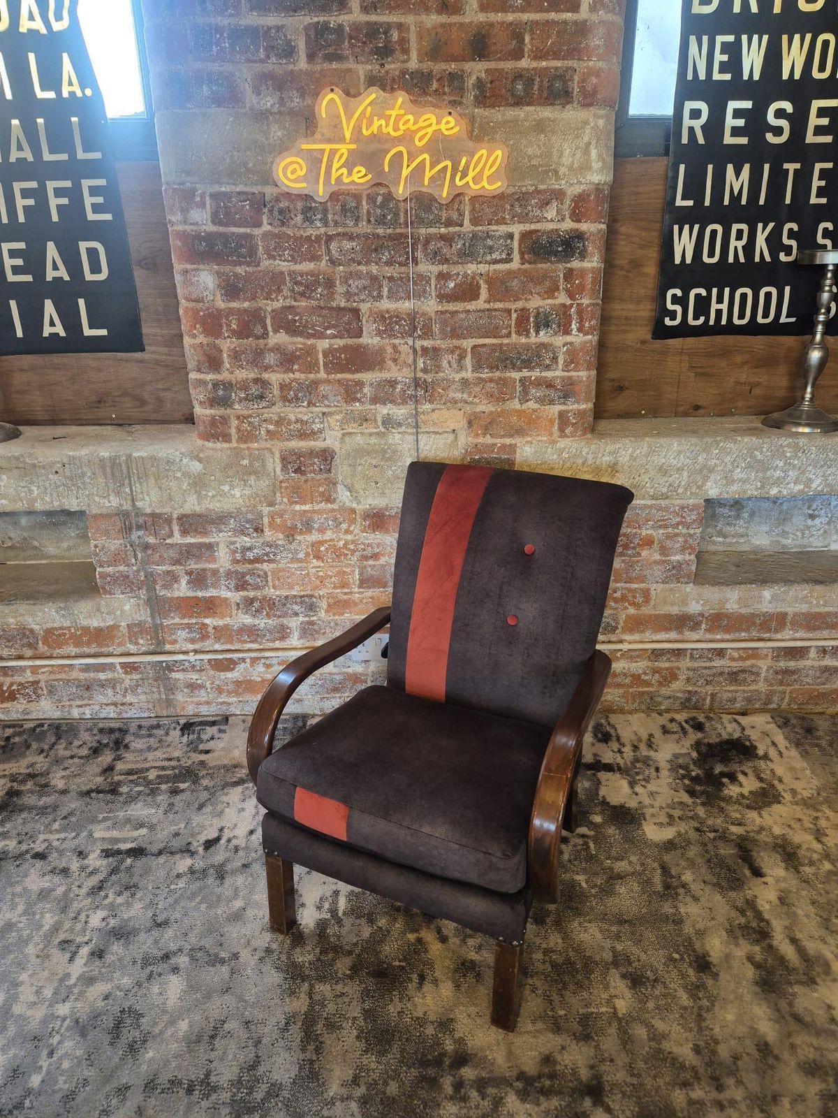 Vintage Parker Knoll 713 Pk Armchair   Halabala Style Oak & Art Deco Design (New Upholstery) photo for sale