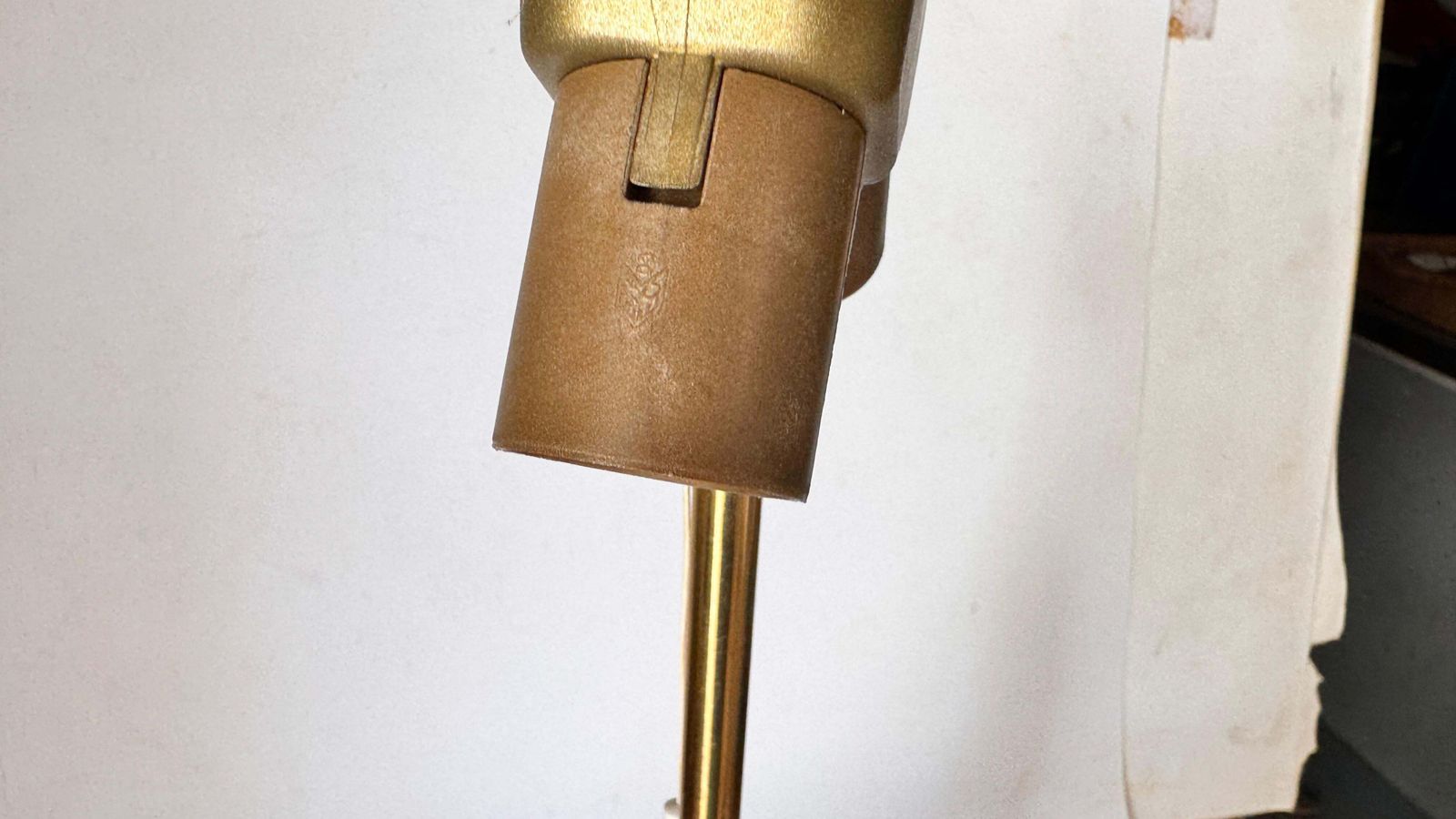 569.0 Large French Brass & Gilt Metal Fish Table Lamp – 1970s photo