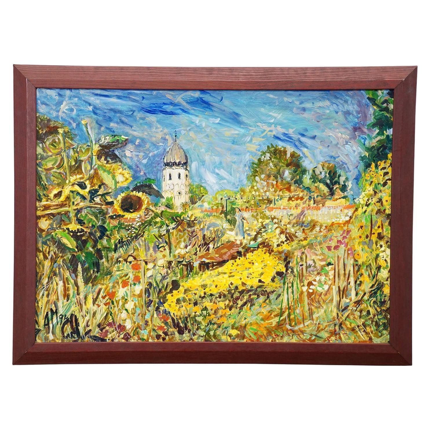 Fraueninsel / Chiemsee With Monastery And Garden, 1994 – Oil Painting By Alexand