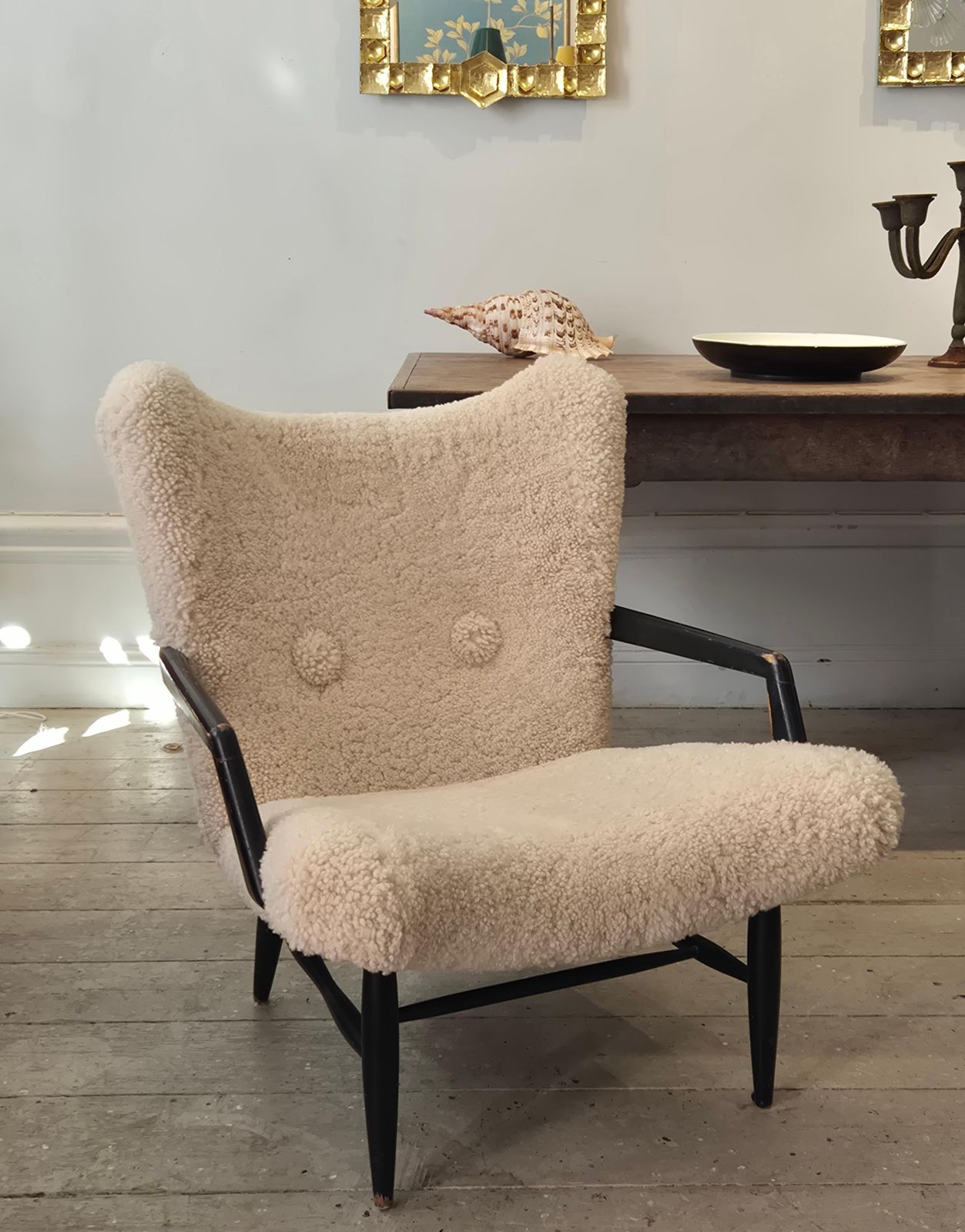 Swedish Modern, Timeless Easy Chair In Sheepskin, By Svante Skogh. Nice Patina. photo buy