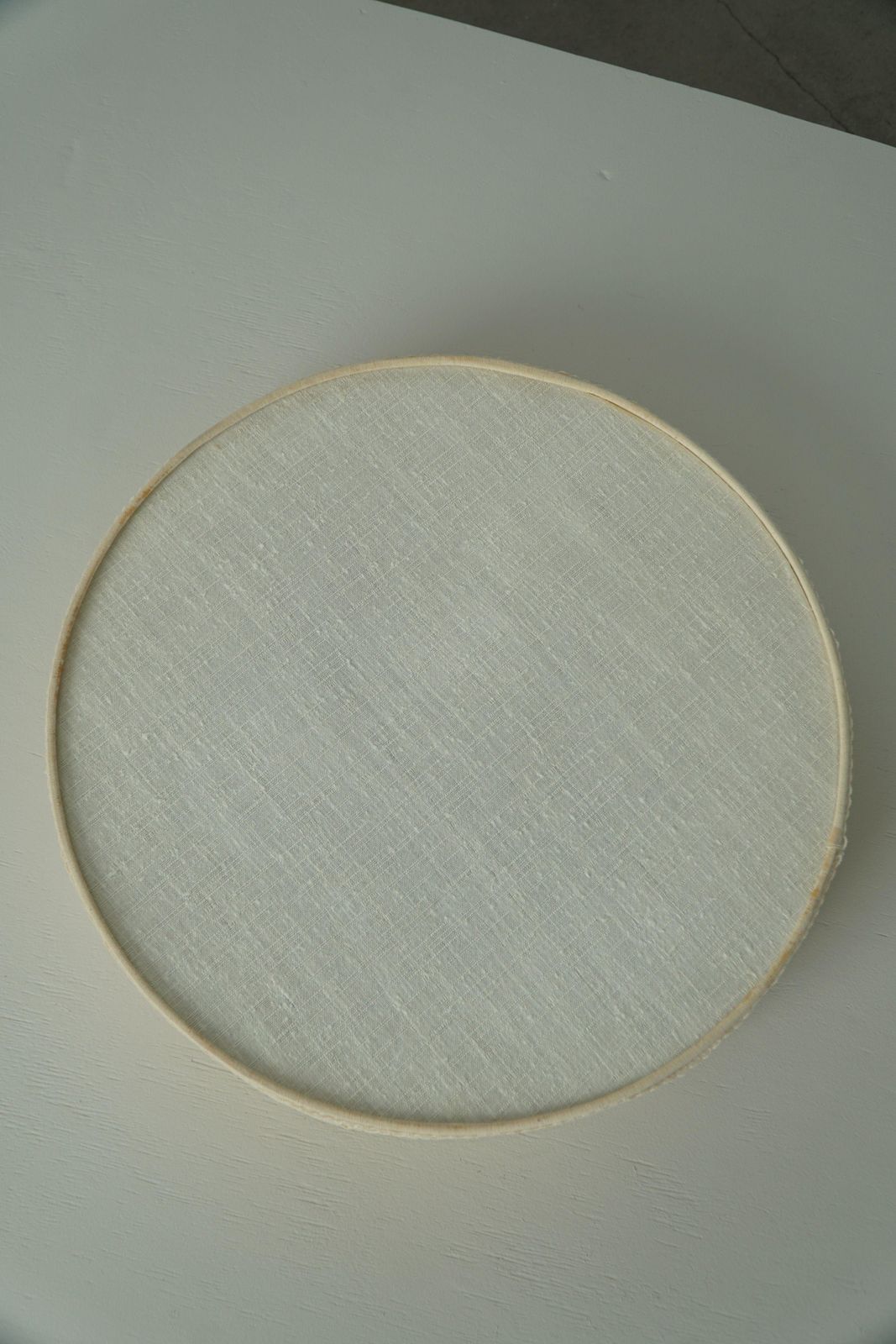 Mid Century Modern Ceiling / Wall Sconce In Linen And Lace, Sweden, 1950s photo vinterior