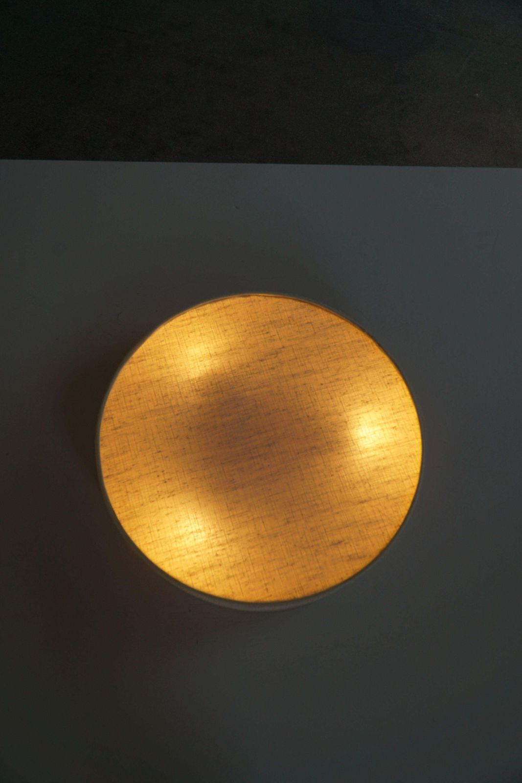 photo buy Mid Century Modern Ceiling / Wall Sconce In Linen And Lace, Sweden, 1950s