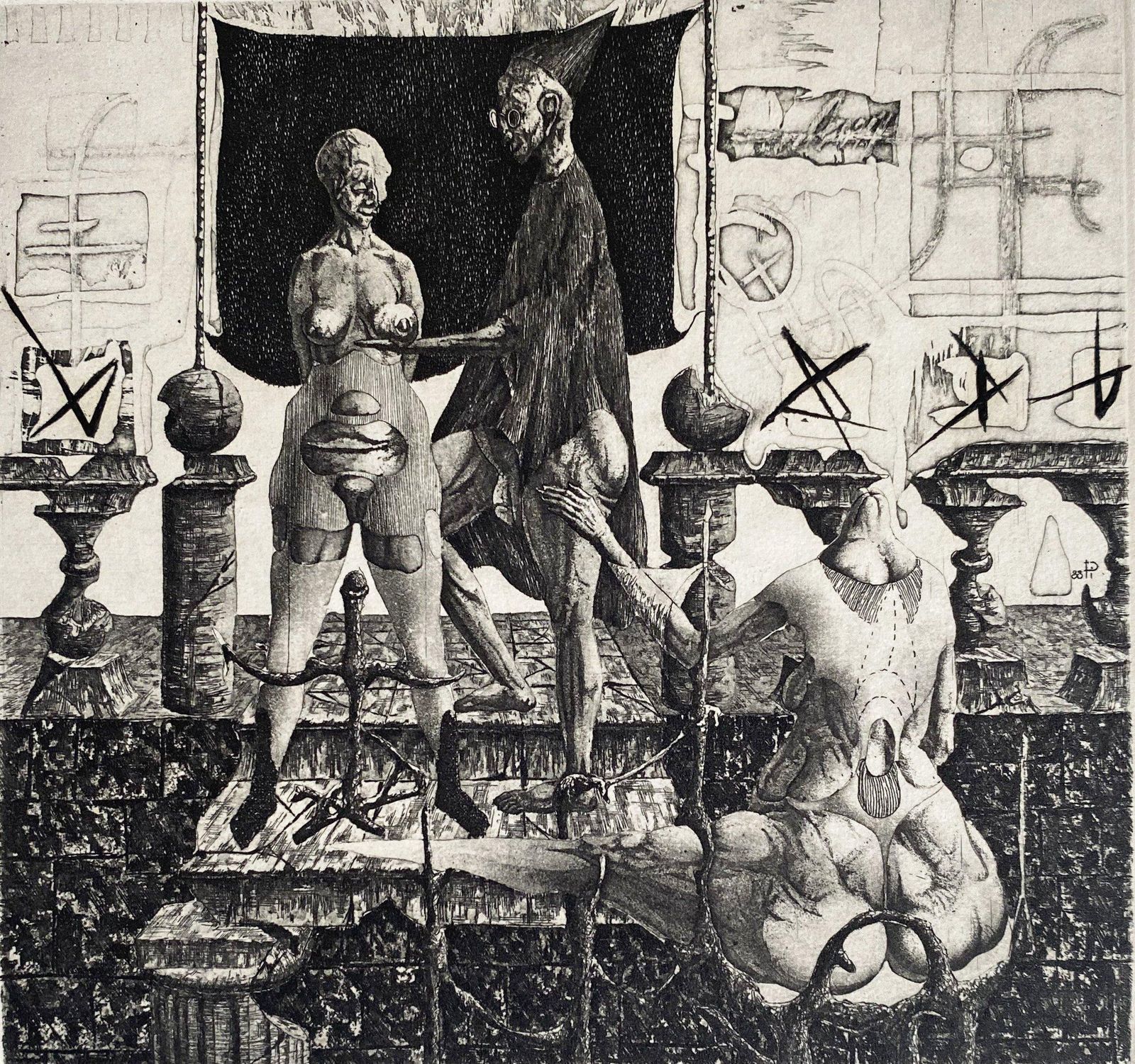 Podolczak Igorsession VI, Paper/Etching, 63/75, 11x12 Cm, 19881988