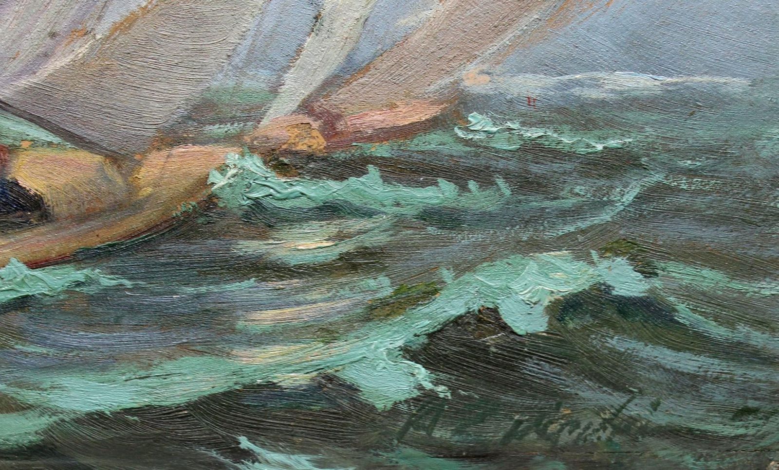 Aleksandrs Zviedris Yachts, Cardboard/Oil, 32x40 Cm1980 photo Art