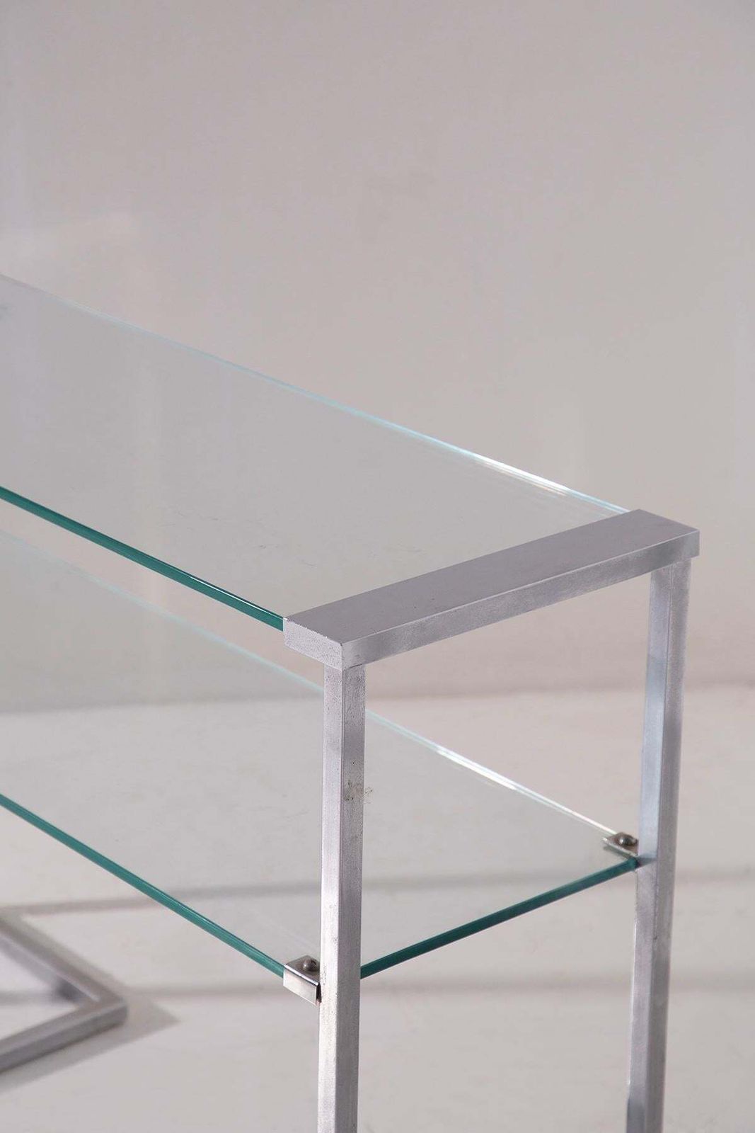photo furniture Italian Console Table Or Magazine Rack In Glass From The 1970s