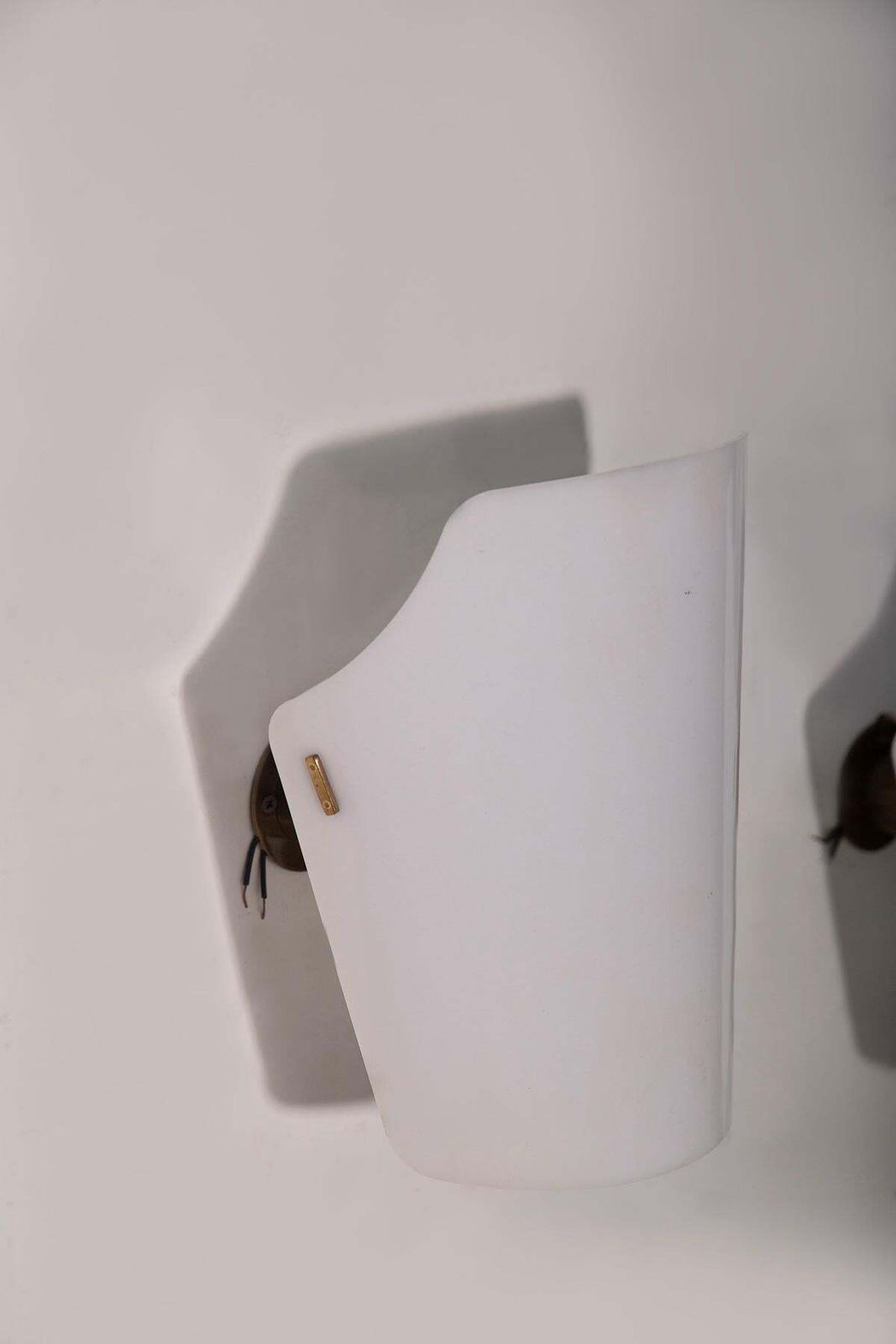 Pair Of Wall Sconces By Gino Sarfatti For Arteluce In White Plexiglass photo for sale