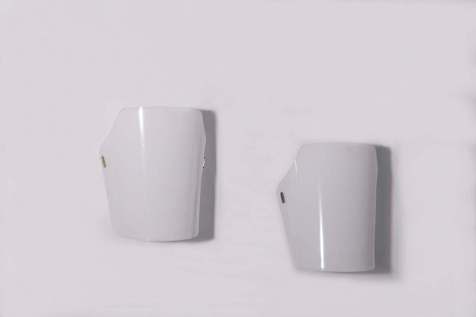 Pair Of Wall Sconces By Gino Sarfatti For Arteluce In White Plexiglass photo Lighting