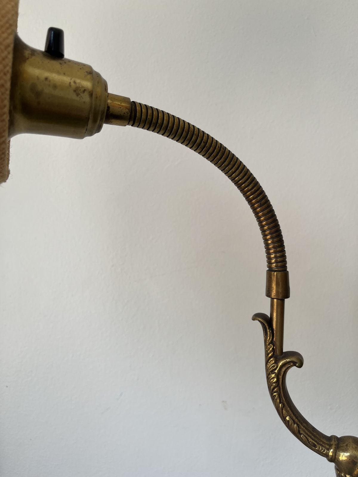 Vintage Twin Swan Neck Floor Lamp – Brass & Black Enamel – Melrose Style – Rewired –1940s 60s photo Lighting