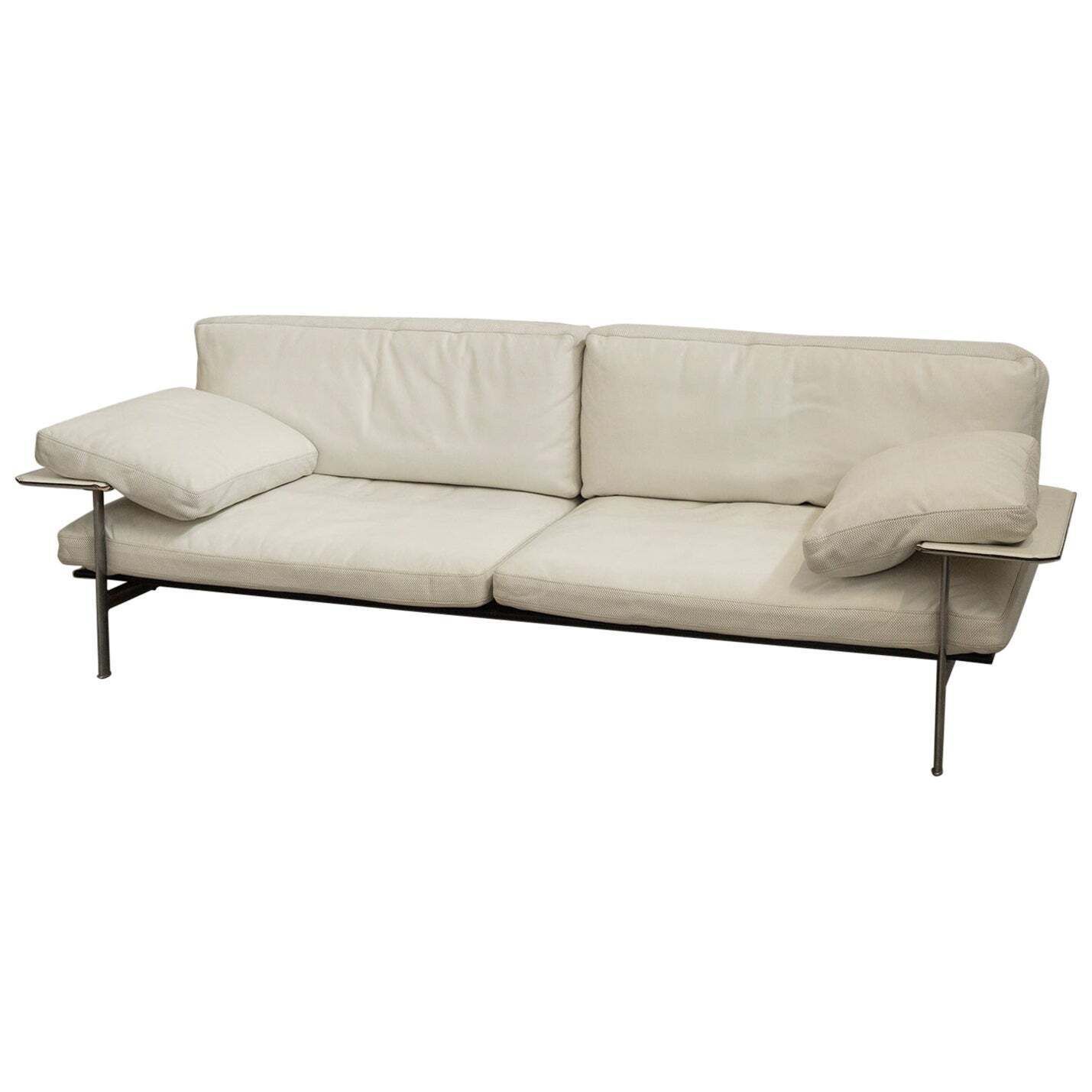 Diesis Sofa For B&B By Paolo Nava And Citterio In White Leather