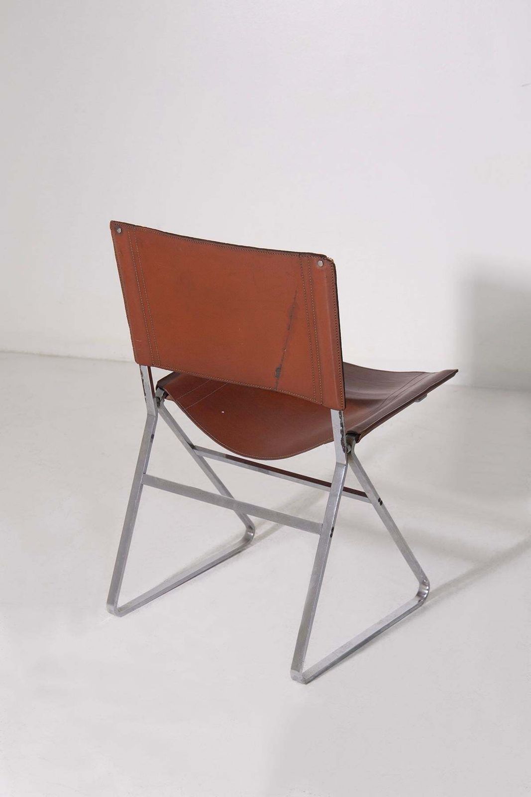 Furniture Set Of Four Leather Chairs Attr. To Pierre Paulin And Steel photo