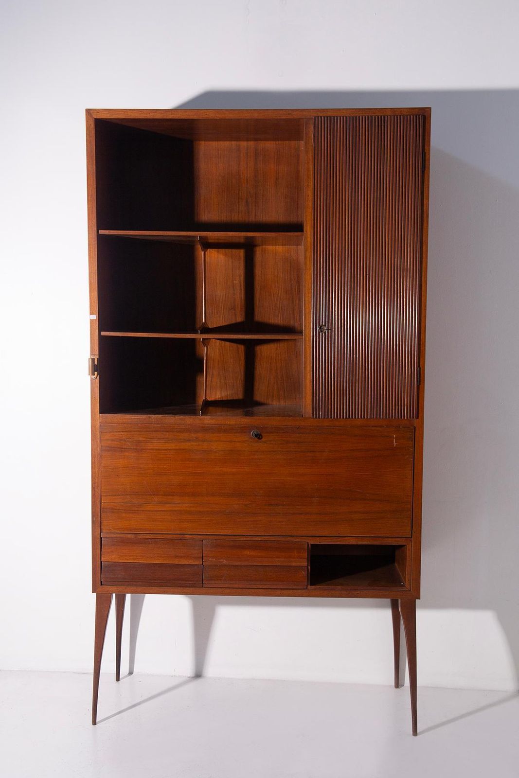 Italian Bookcase Cabinet In Grissinato Wood photo for sale