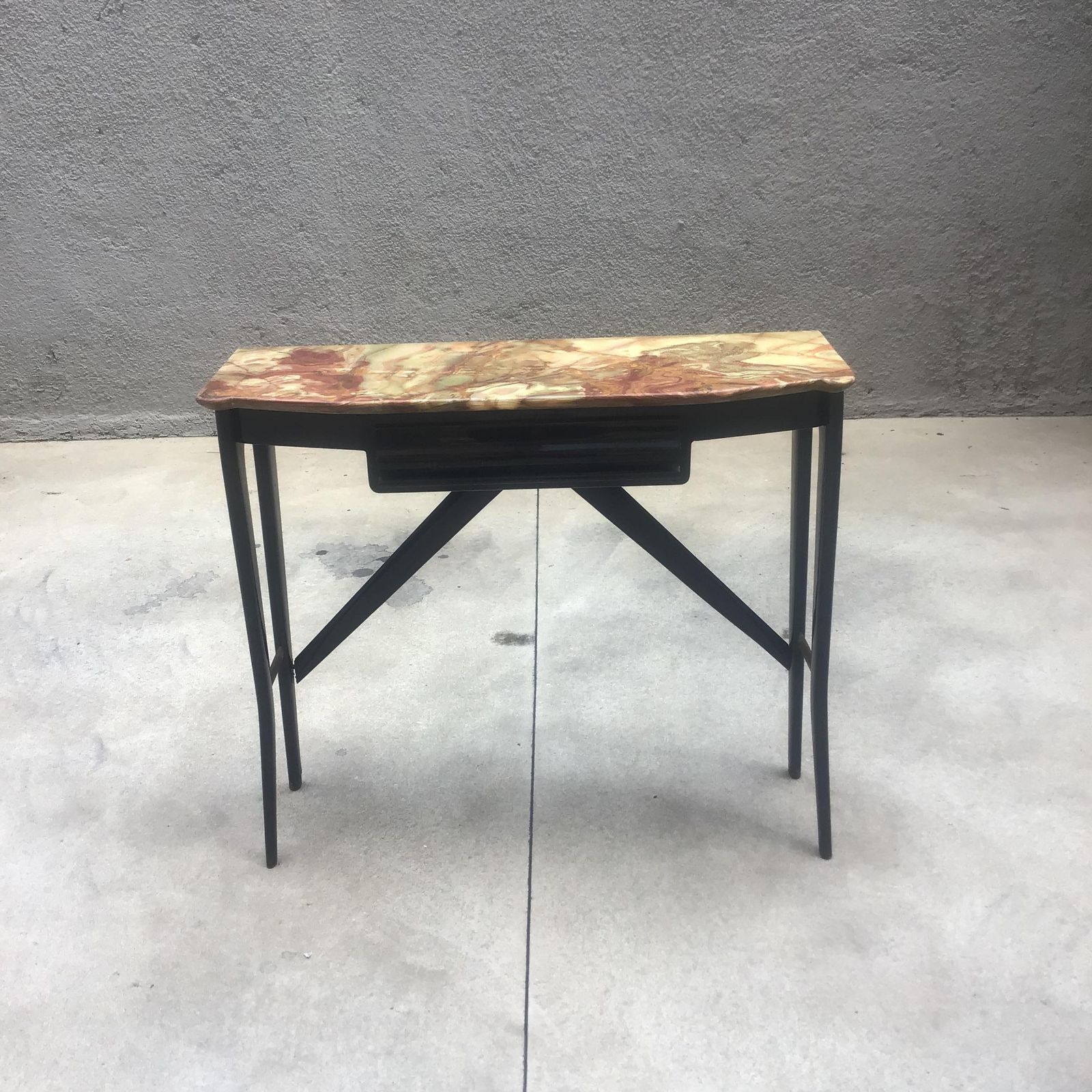Ico Parisi Console In Legno  Ottone E Marmo   Italia 1950 photo vinterior