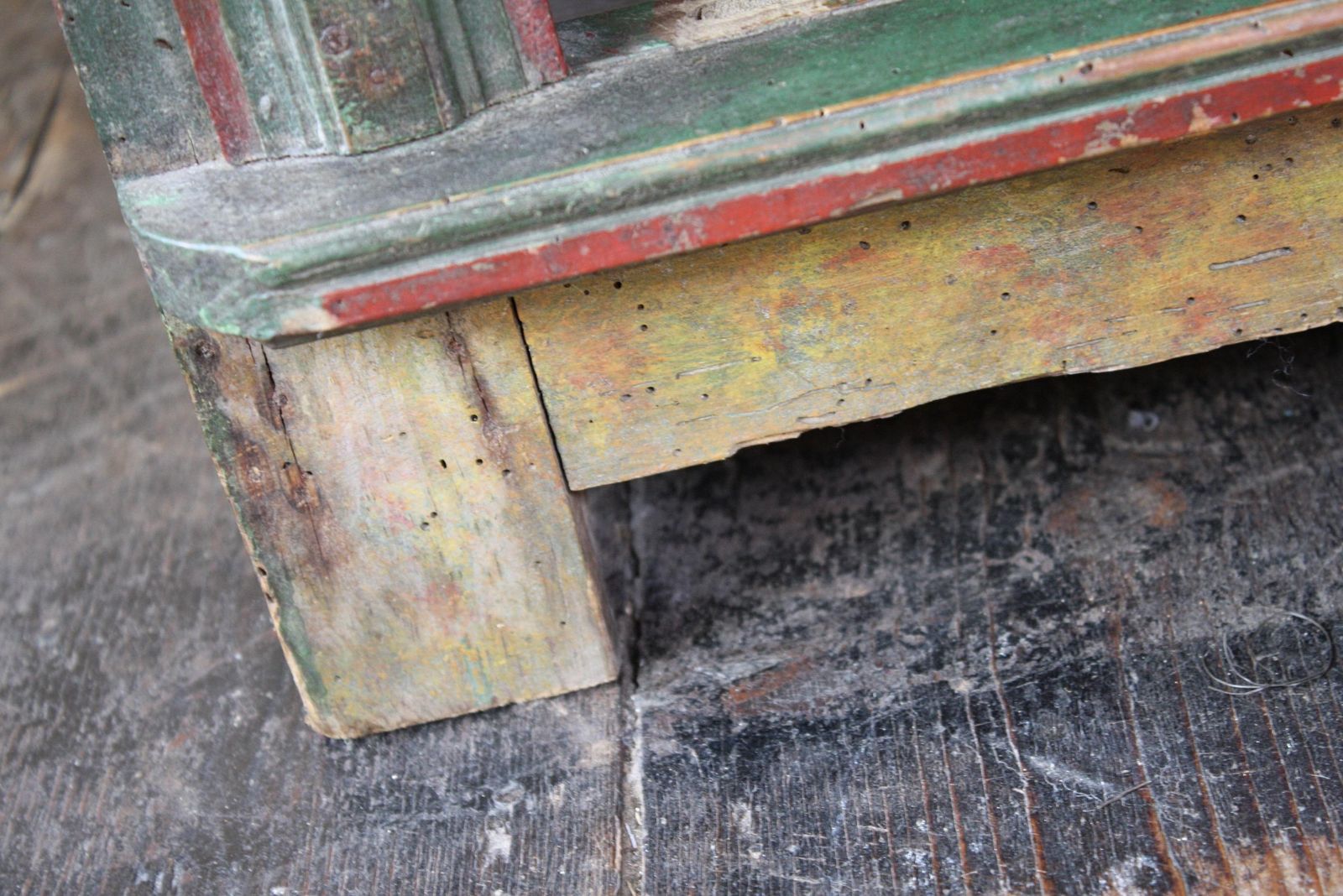 Late 19th Century Original Painted Green Faux Marble Dog Canine Kennel photo vintage