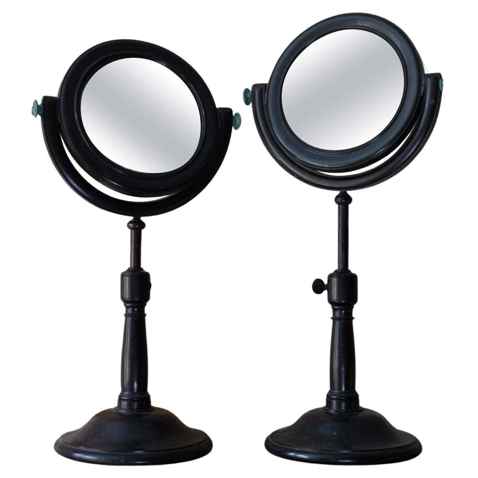 19th C Pair Of Large Optical Experimental Scientific Mirrors Concave & Convex