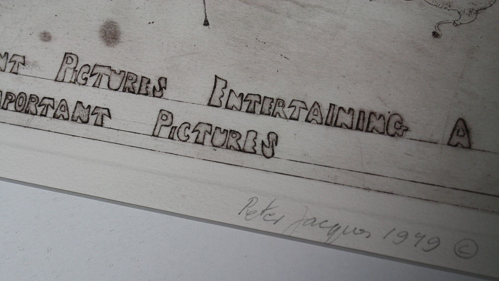Satirical Lithograph By Peter Jacques "Unimportant Man" Artist Royal Academy photo vinterior