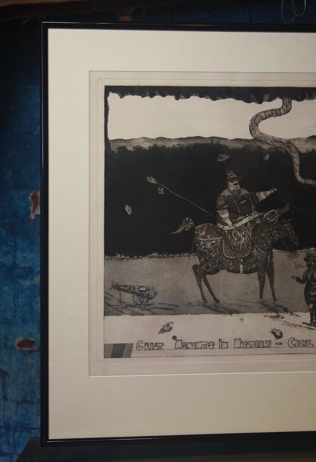 photo vinterior Satirical Lithograph By Peter Jacques "Lobengula" London Artist Royal Academy