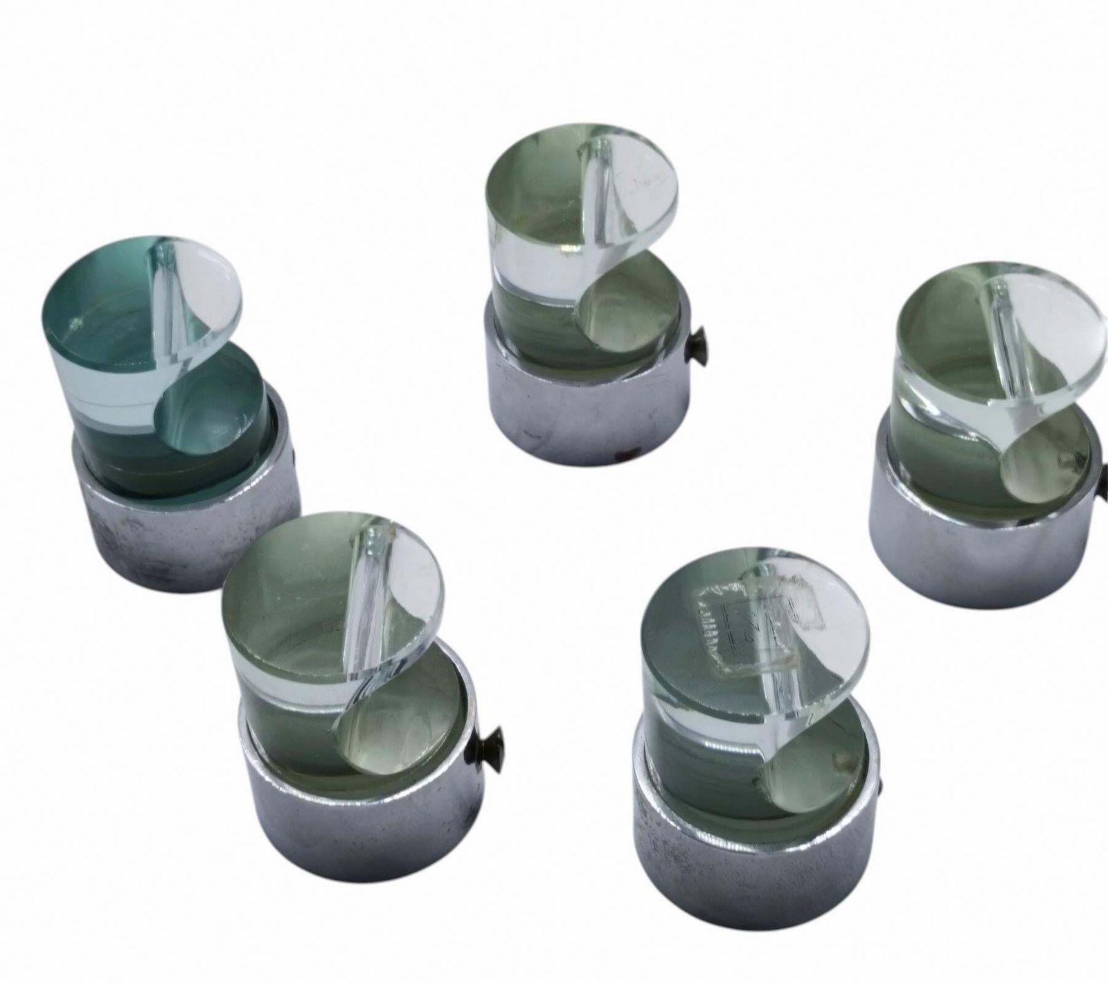 Fontana Arte Set Of 5 Metal And Glass Towel Hooks, Italy 1960s photo furniture