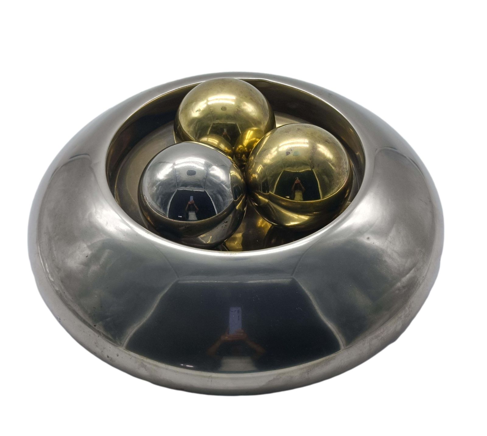 The Point Centerpiece Chrome And Brass, Italy 1970s photo furniture