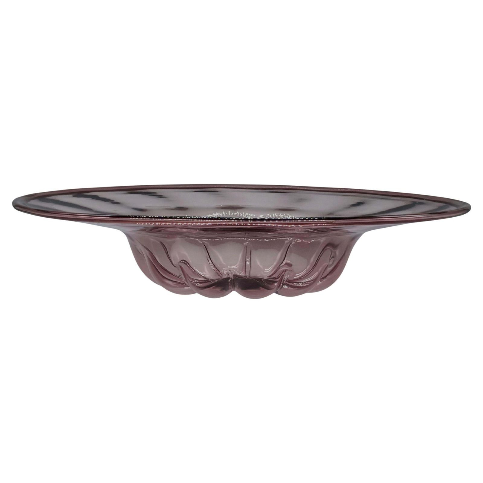Vittorio Zecchin For Mvm Cappellin Mauve Murano Vertro Dish, Italy 1920s