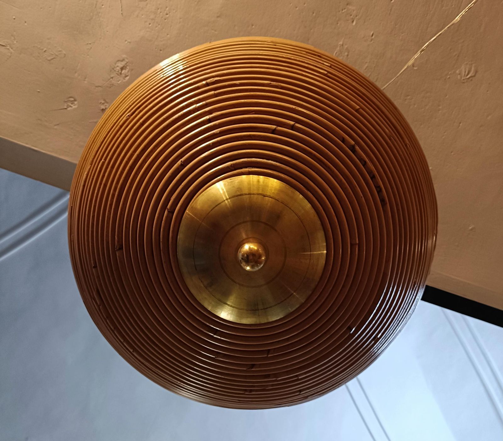 Bamboo And Brass Pendant Lamp, Italy 1970s photo 1035.0